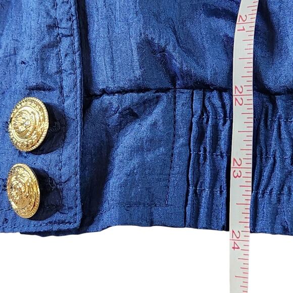 VINTAGE 1980s Lavon military bomber windbreaker jacket blue embellished size M - Picture 9 of 10
